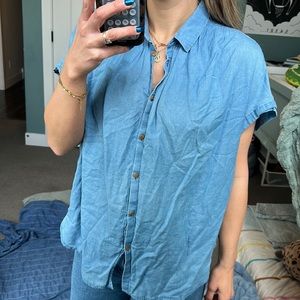 Madewell central drapey shirt in blue / denim